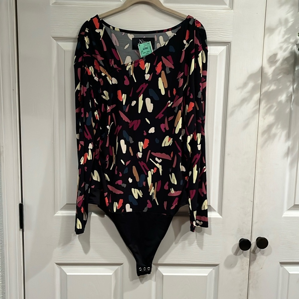 Nina Parker brand size 1X long sleeve bodysuit- NWT